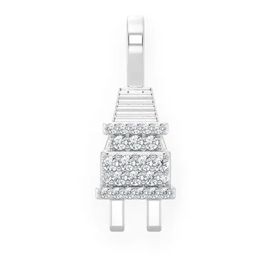 0.10CTW Plug Round Diamond Pendant