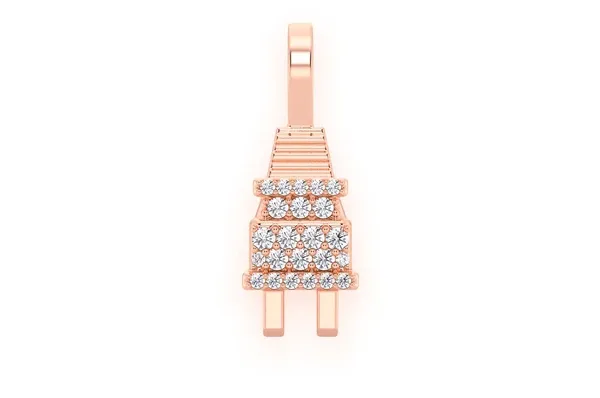 0.10CTW Plug Round Diamond Pendant