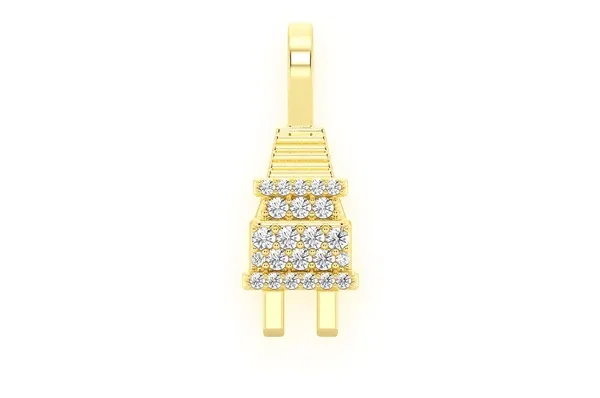 0.10CTW Plug Round Diamond Pendant
