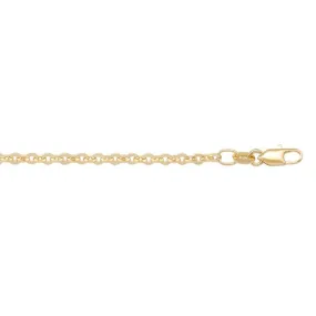 10K Yellow Gold 20" Diamond Cut Cable Chain