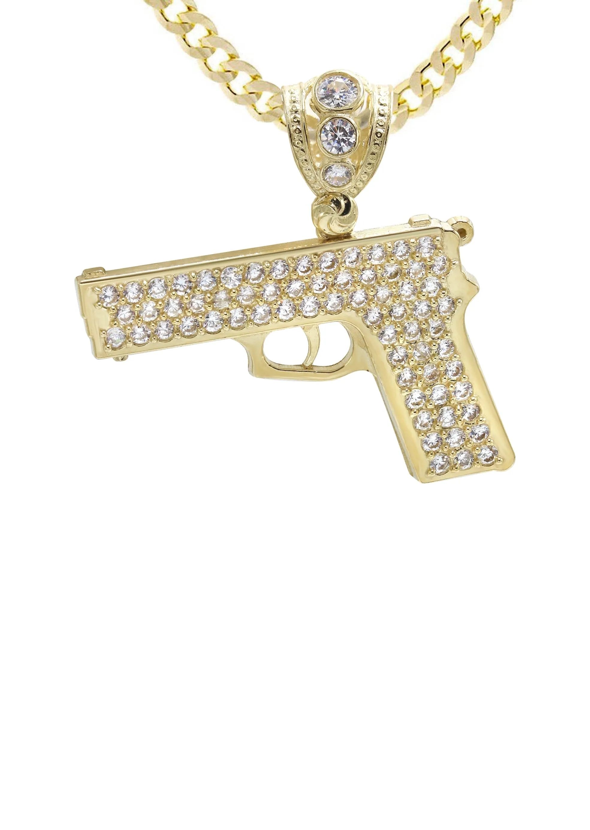 10K Yellow Gold Glock Gun Necklace | Appx. 16.3 Grams