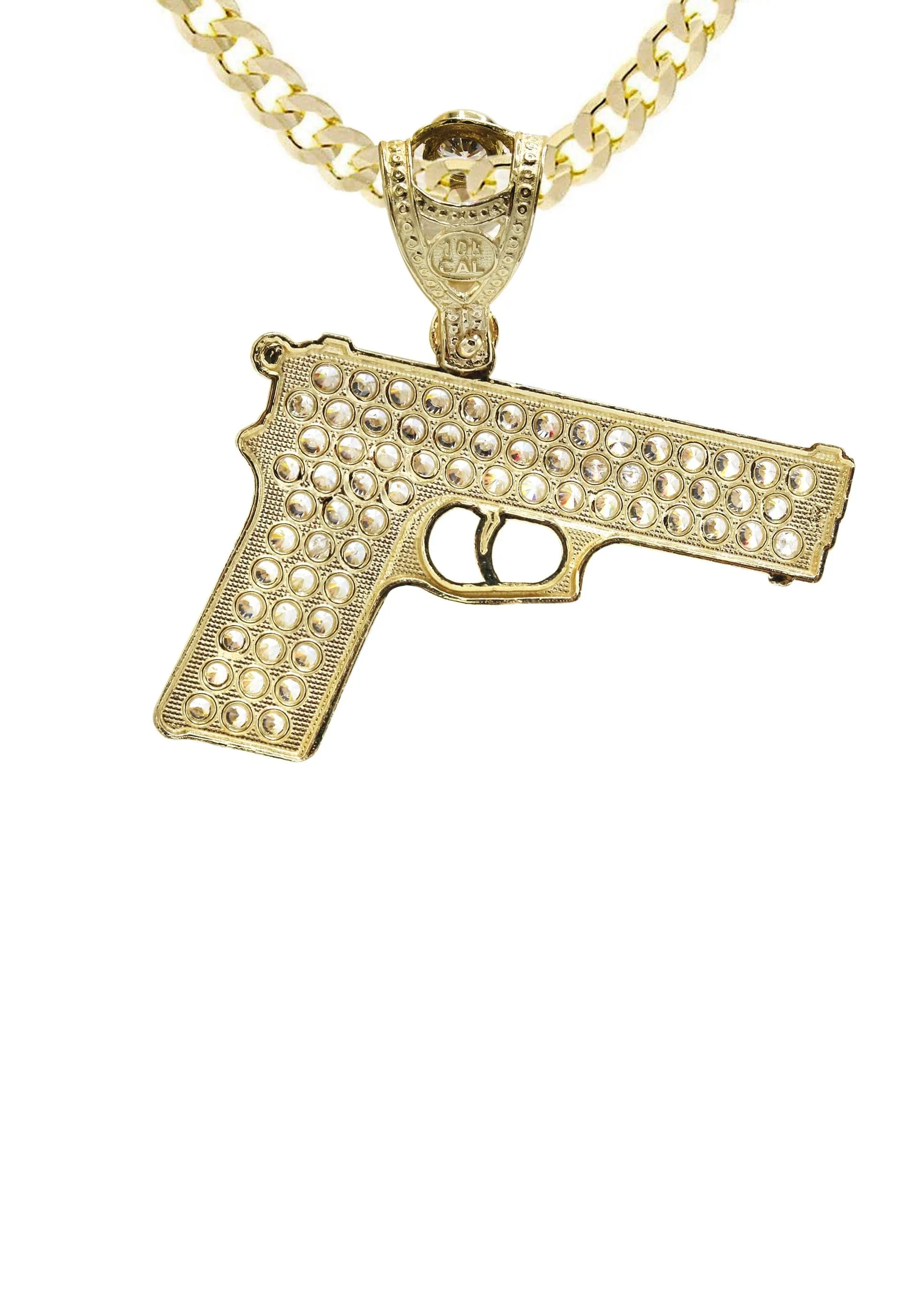 10K Yellow Gold Glock Gun Necklace | Appx. 16.3 Grams