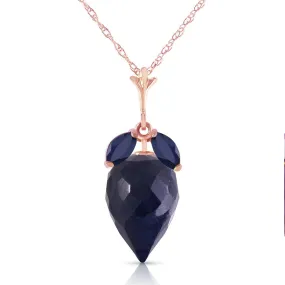 13.4 Carat 14K Solid Rose Gold Desire Sapphire Necklace