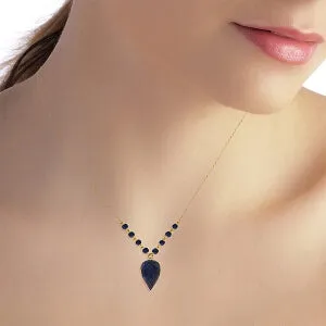 14 Carat 14K Solid Yellow Gold Ain't No Rebound Sapphire Necklace