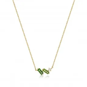 14ct Gold Tourmaline And White Sapphire Necklace NAU005-01YG