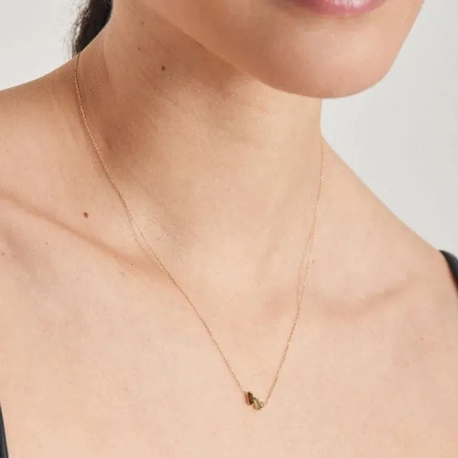 14ct Gold Tourmaline And White Sapphire Necklace NAU005-01YG