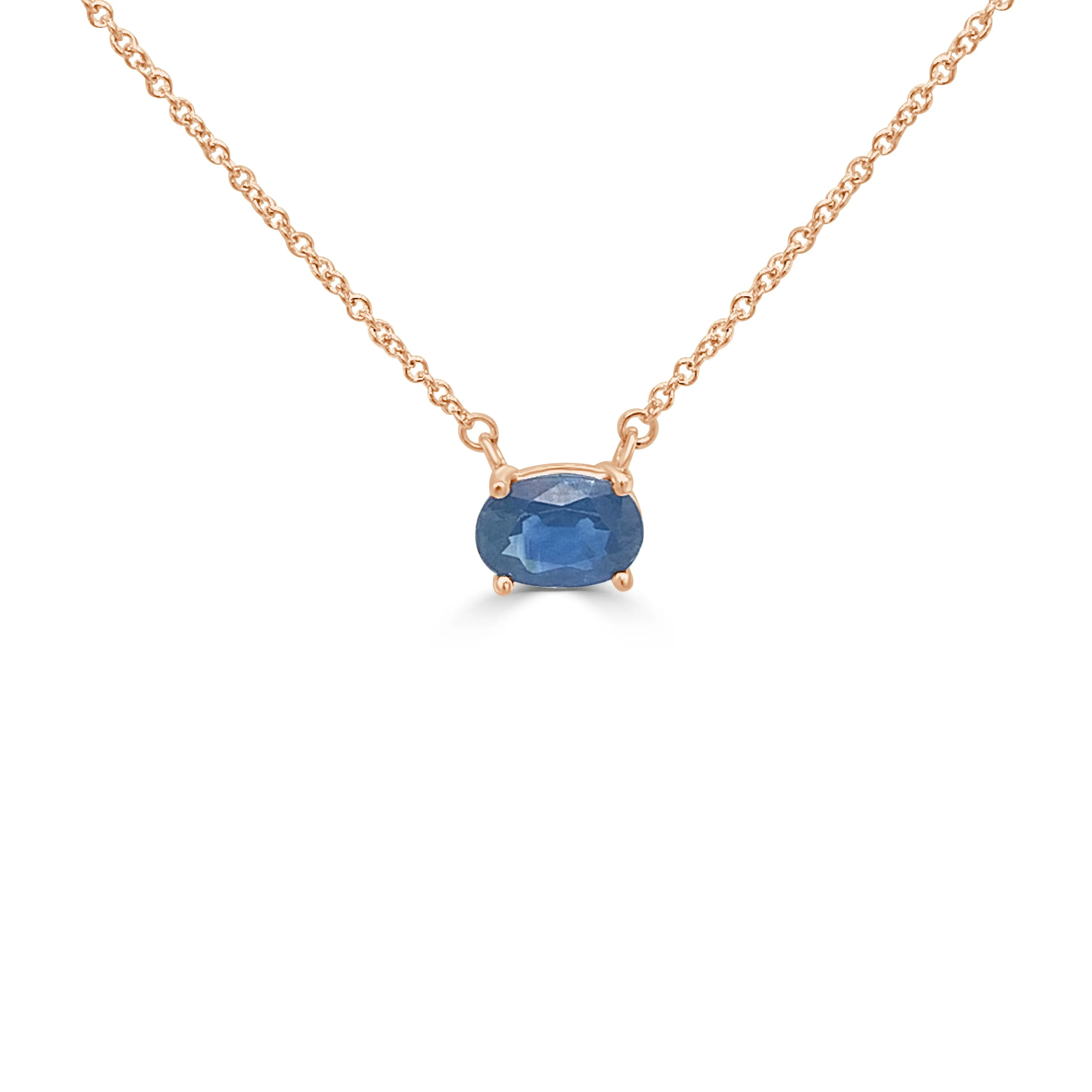 14k Gold & Sapphire Necklace - 0.87ct
