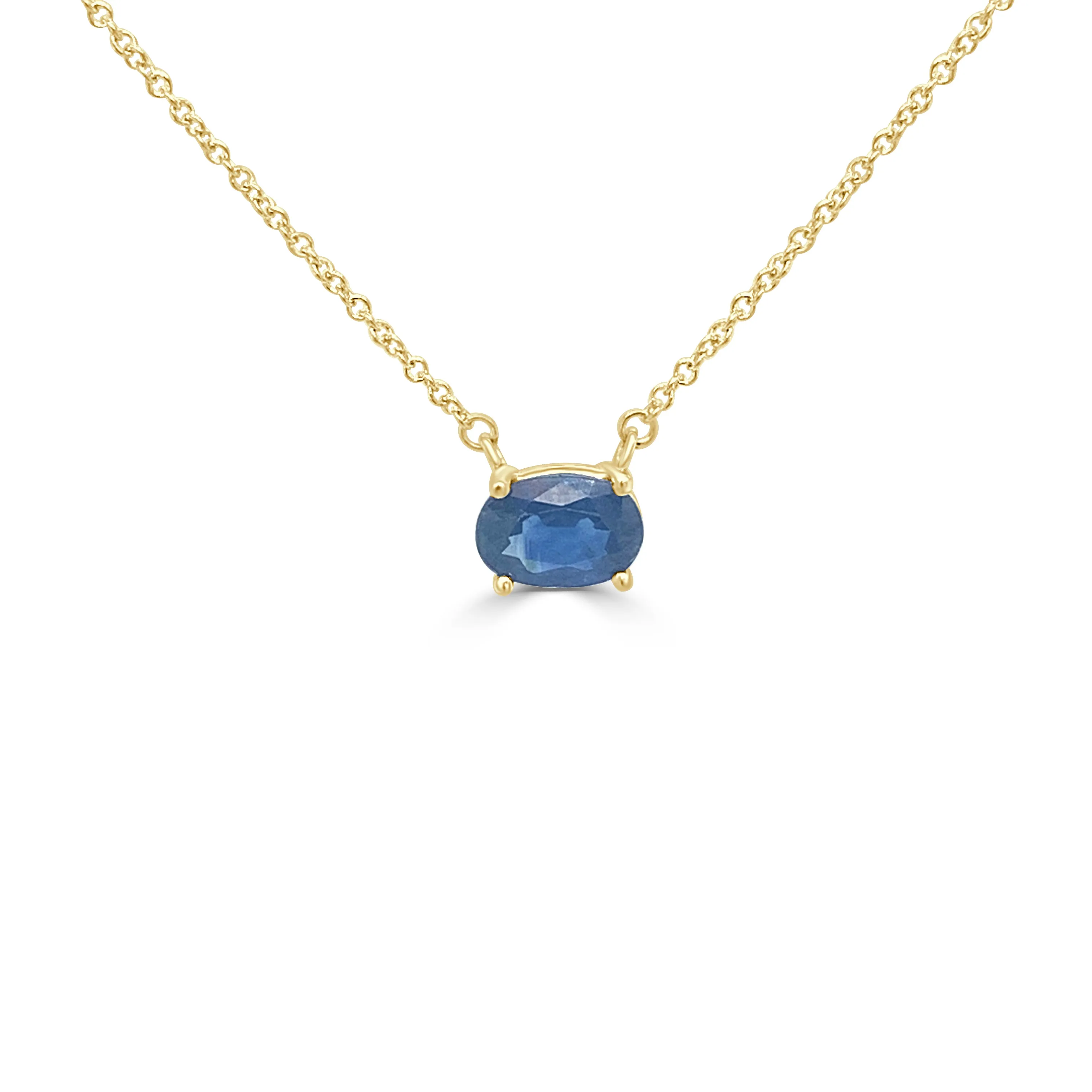 14k Gold & Sapphire Necklace - 0.87ct