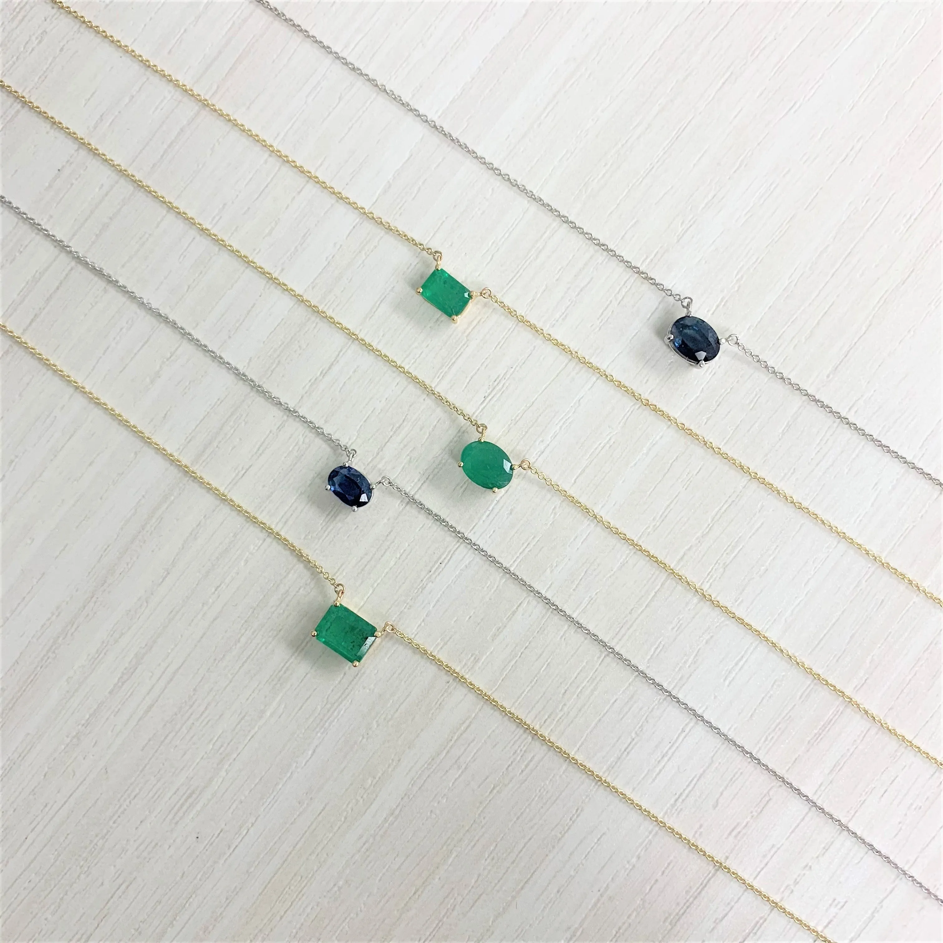 14k Gold & Sapphire Necklace - 1.09ct
