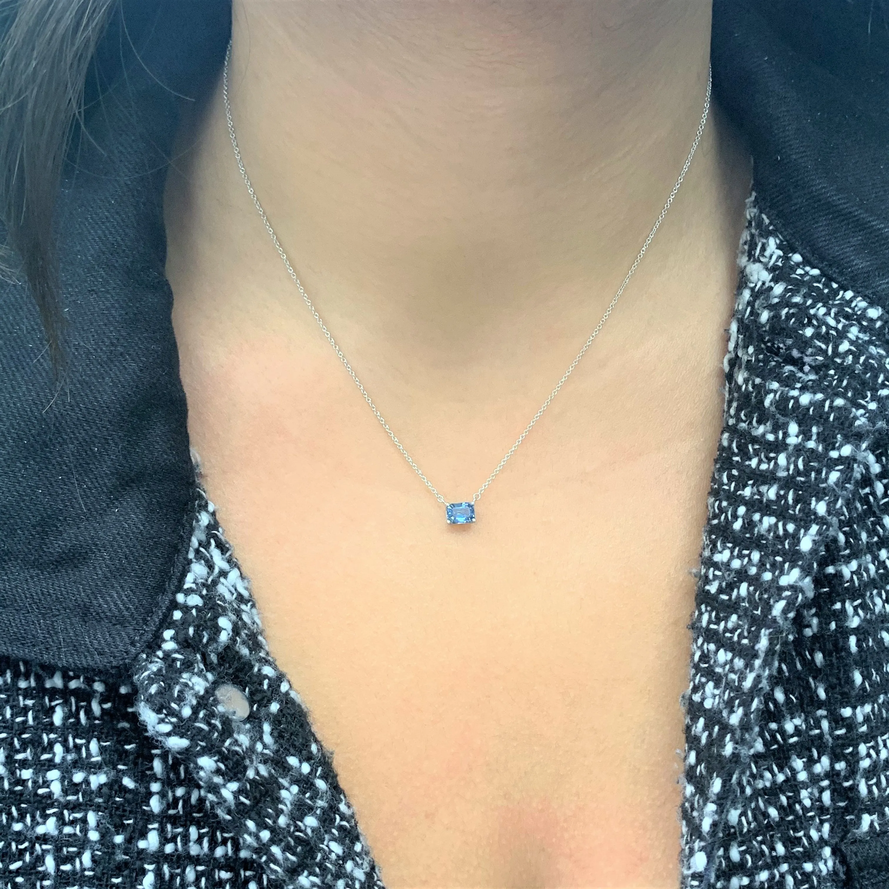 14k Gold & Sapphire Necklace - 1.09ct