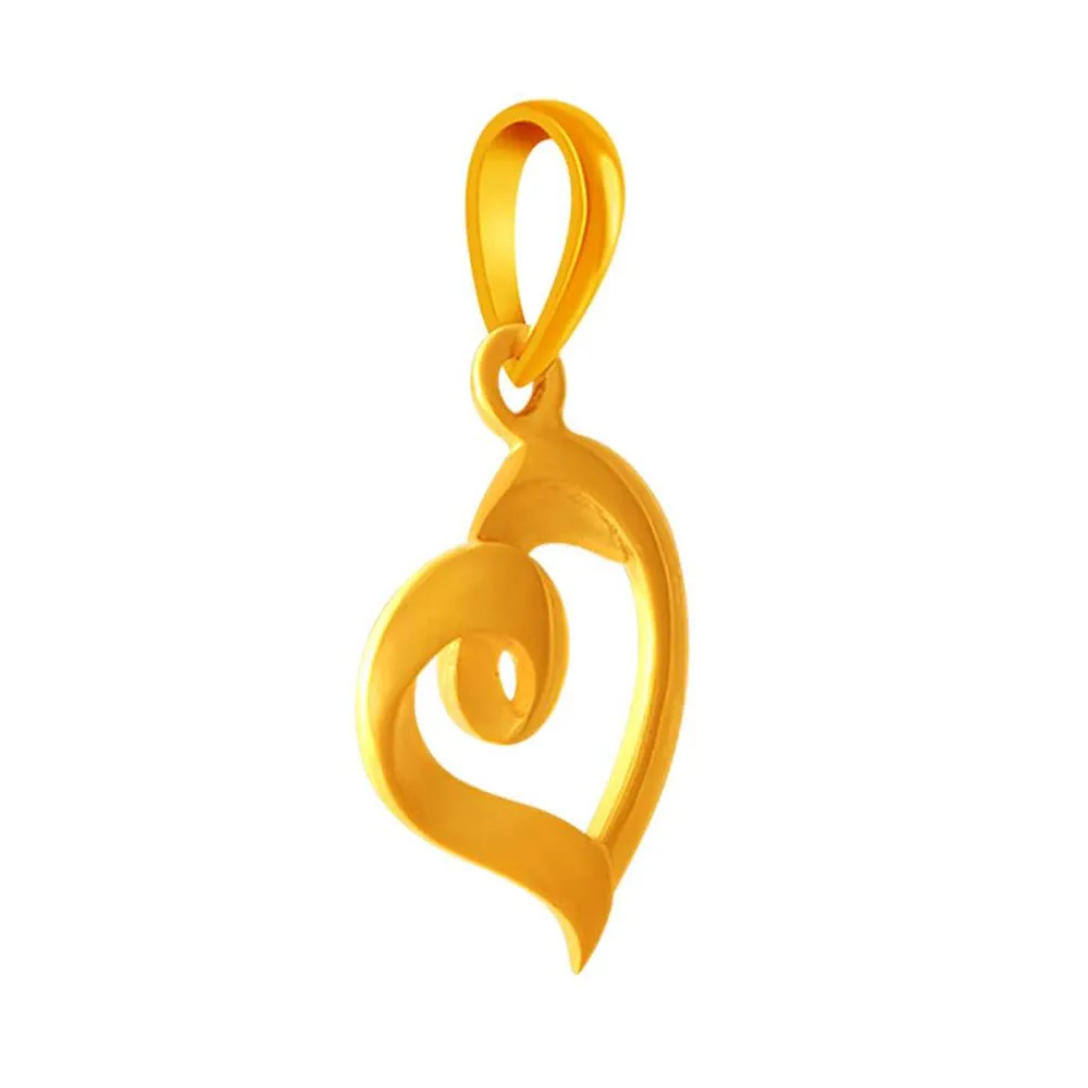 14k  Gold Hooped Heart Shape Pendant