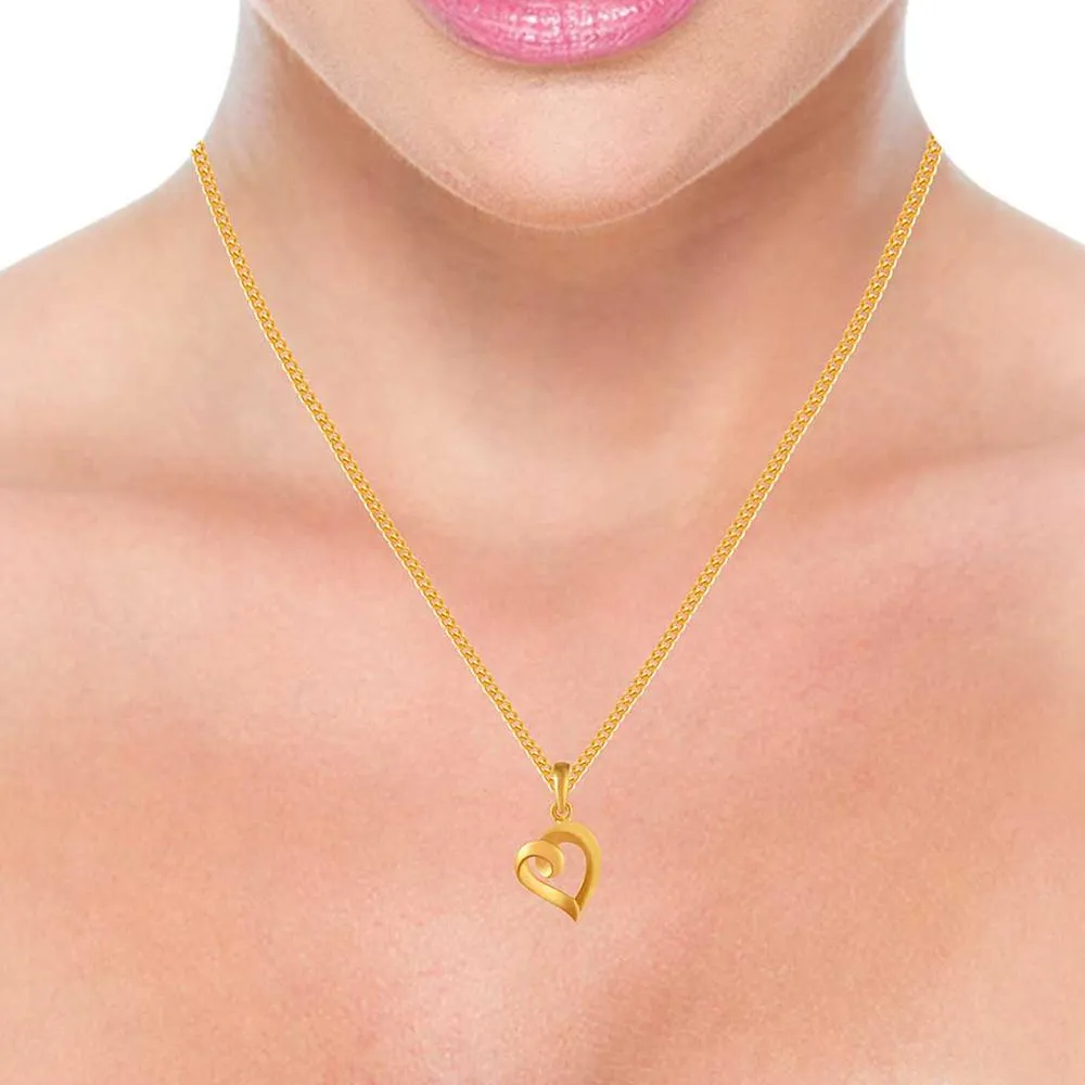 14k  Gold Hooped Heart Shape Pendant