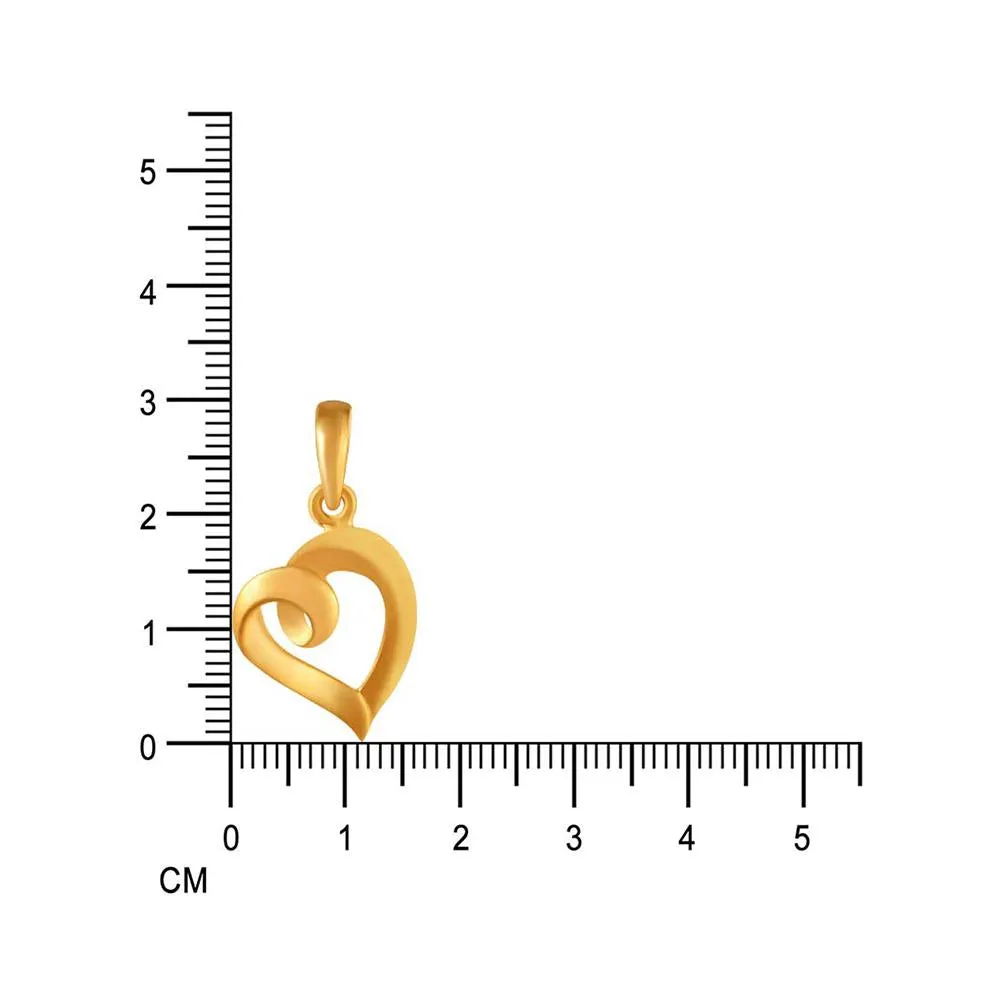 14k  Gold Hooped Heart Shape Pendant