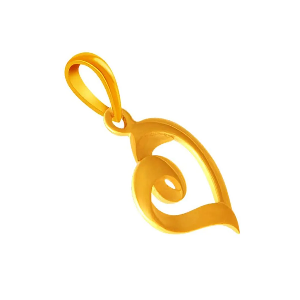 14k  Gold Hooped Heart Shape Pendant