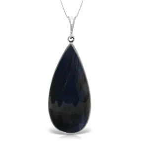 14K Solid White Gold Necklace Sapphire Certified