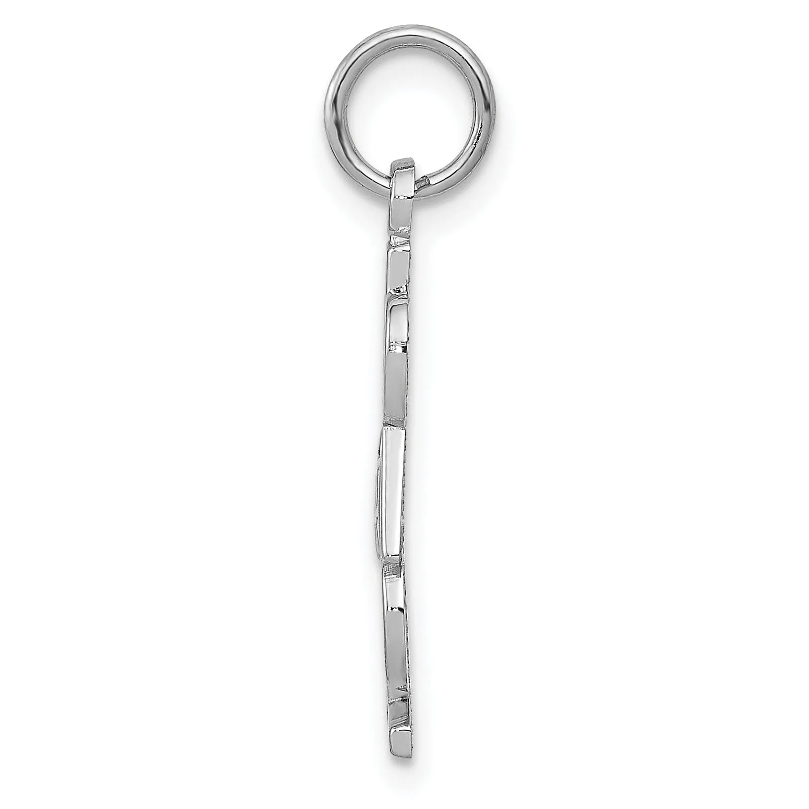 14k White Gold Polished #1 Dad Pendant