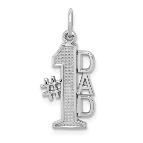 14k White Gold Polished #1 Dad Pendant