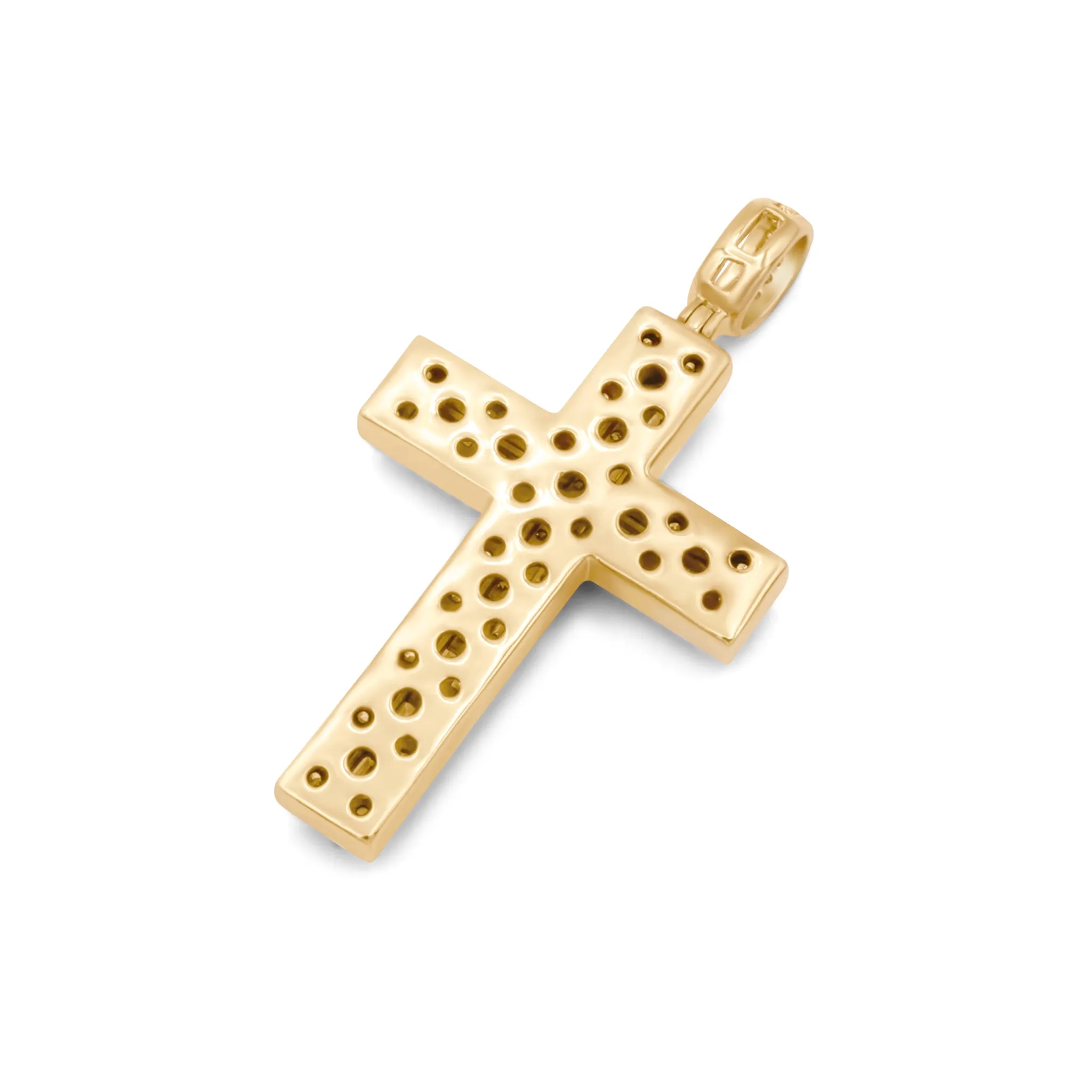 14k Yellow Gold Diamond Cross 3.30ctw