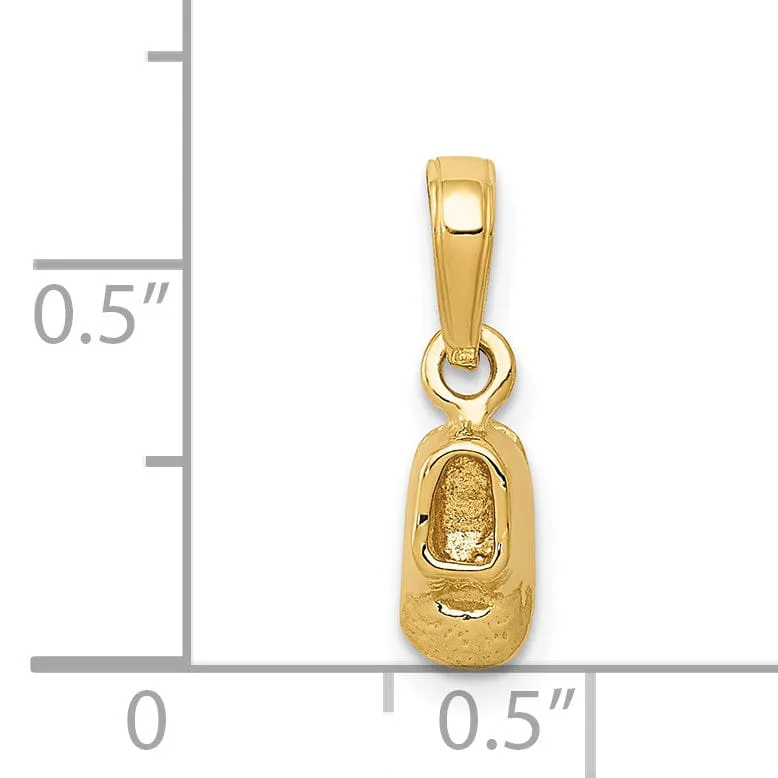 14k Yellow Gold Polished Baby Shoe Pendant