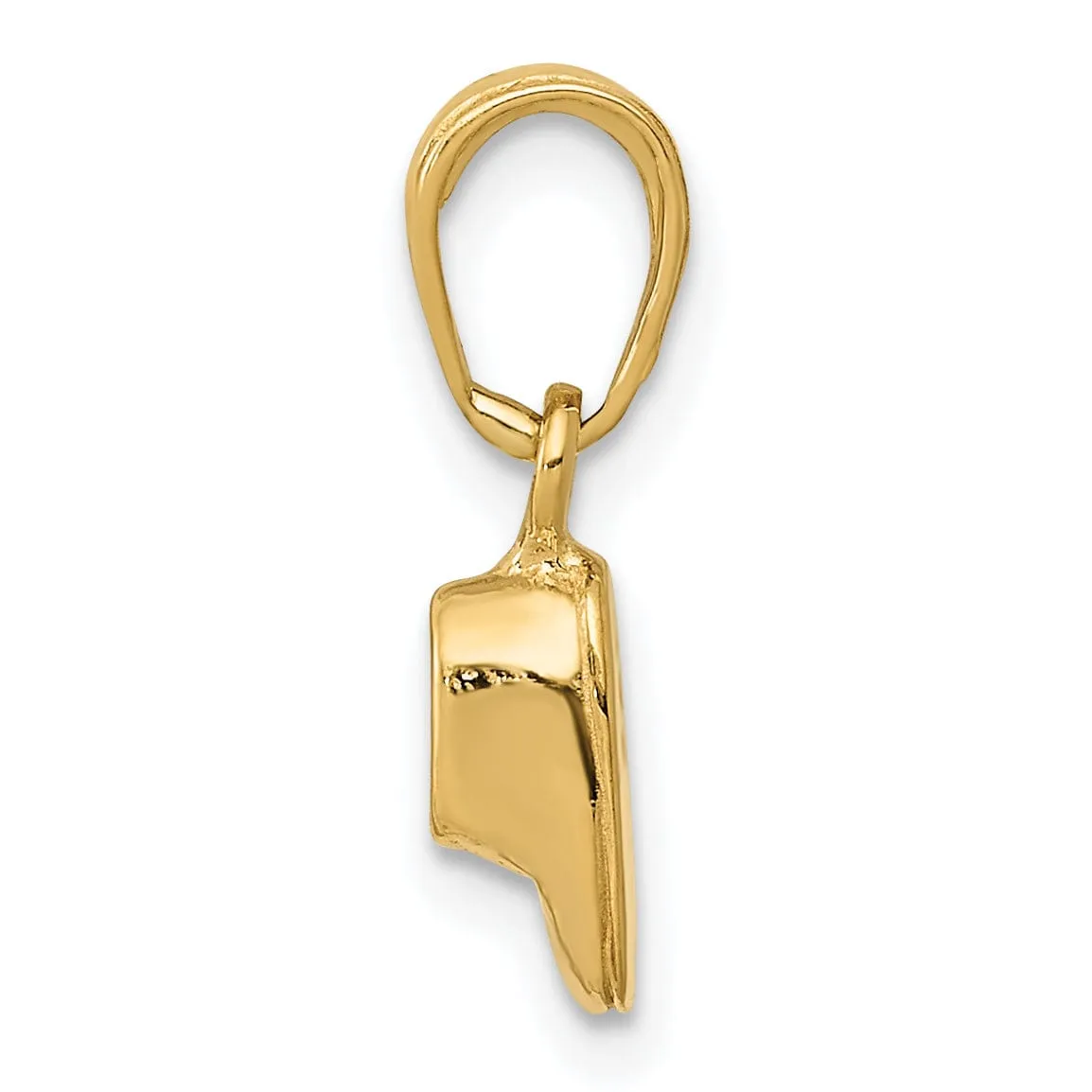 14k Yellow Gold Polished Baby Shoe Pendant
