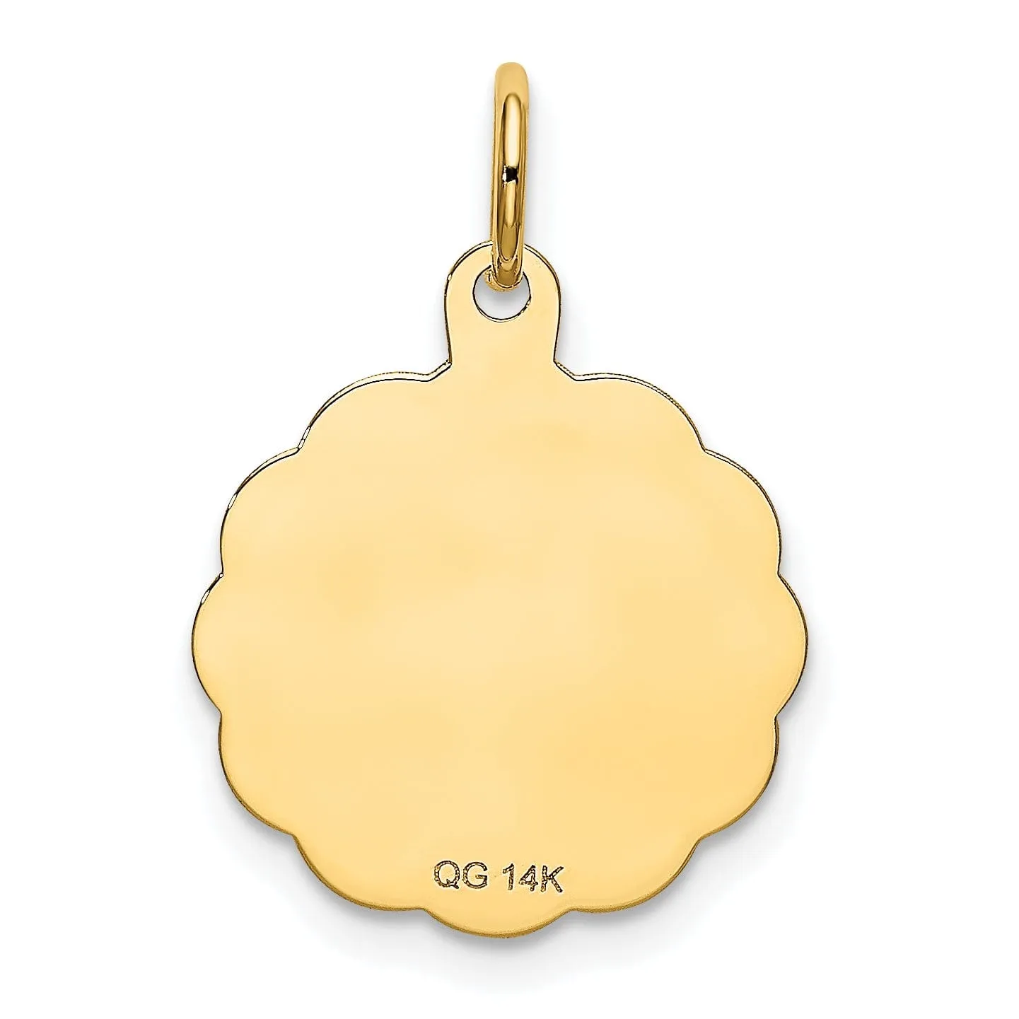 14K Yellow Gold Polished Satin Finish HAPPY BIRTHDAY Cake Design Pendant