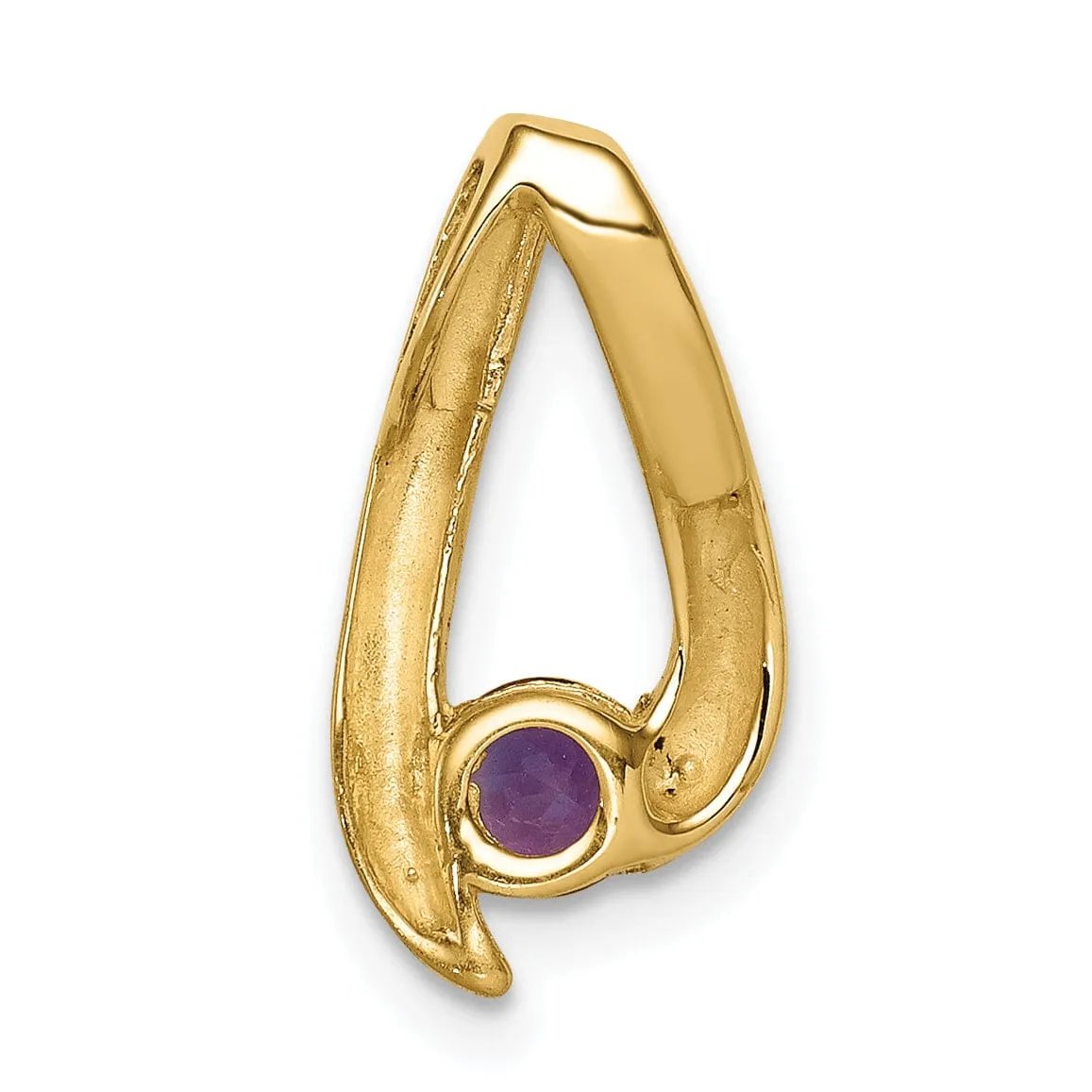 14k Yellow Gold Round Amethyst Pendant