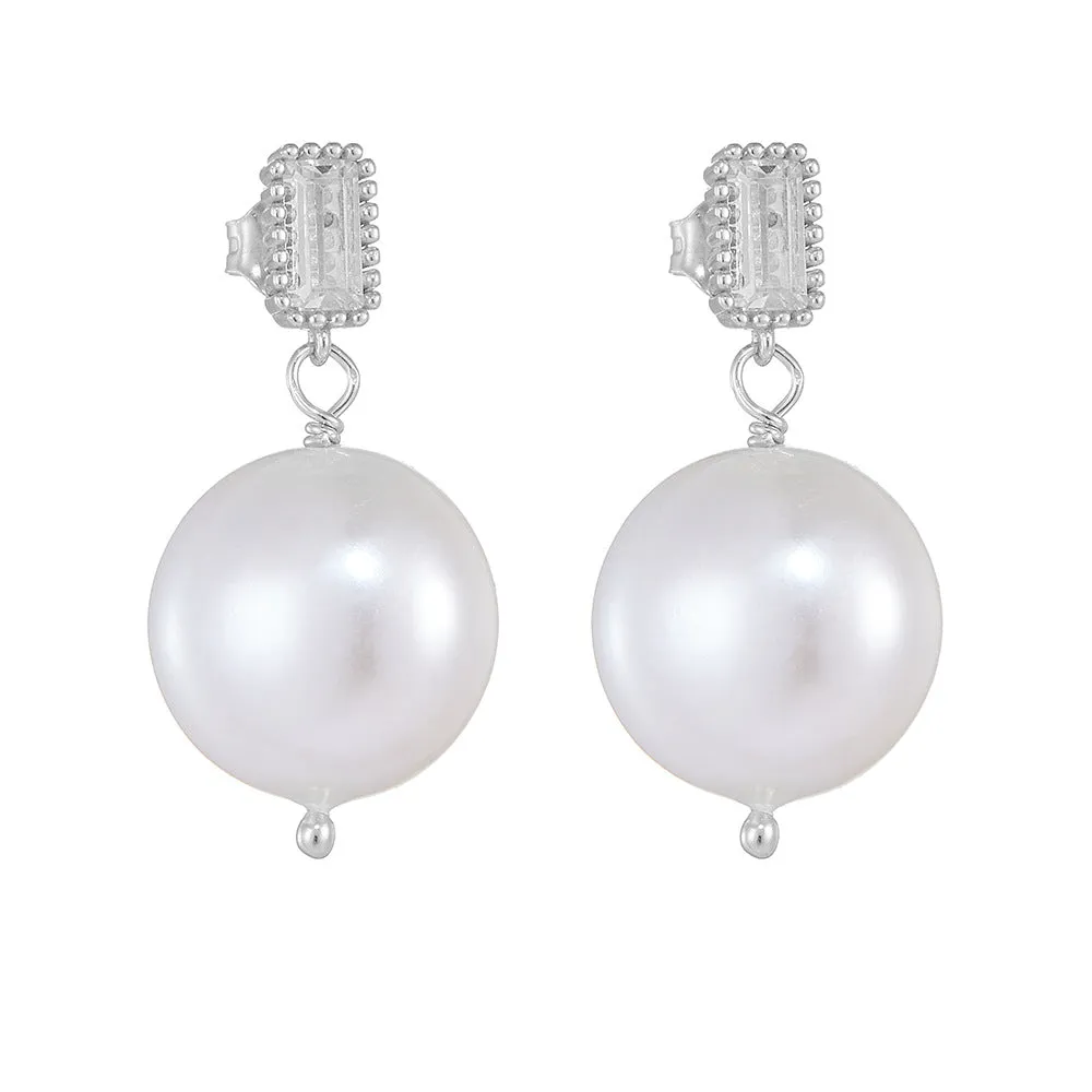 14mm Pearl Drop Earrings
