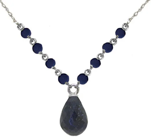 15.8 Carat 14K Solid Yellow Gold Light In Darkness Sapphire Necklace
