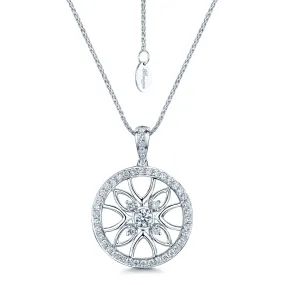 18ct White Gold Diamond Openwork Pendant