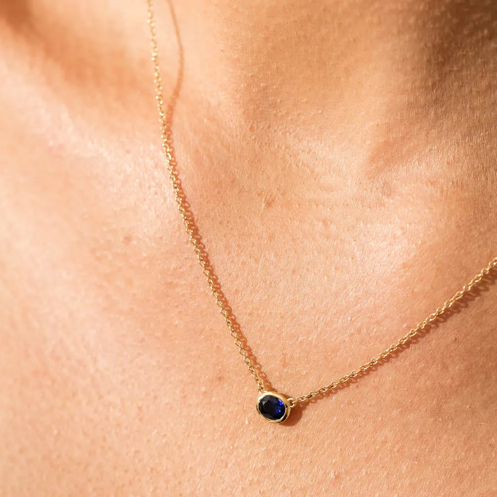 18ct Yellow Gold .56ct Sapphire Natalia Pendant