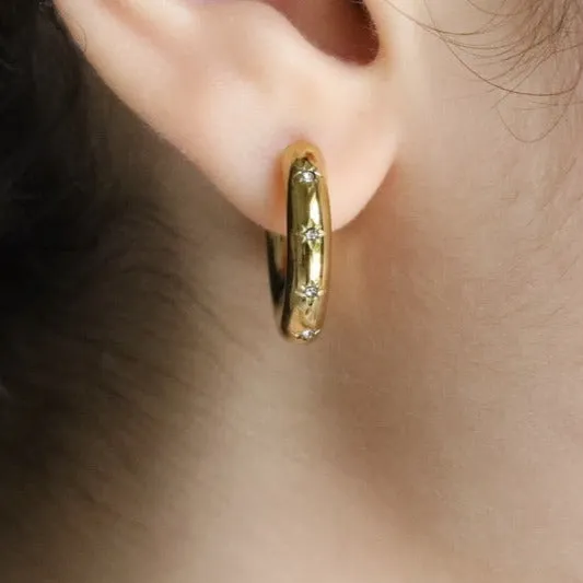 18K Gold-Filled Star Hoop Earrings