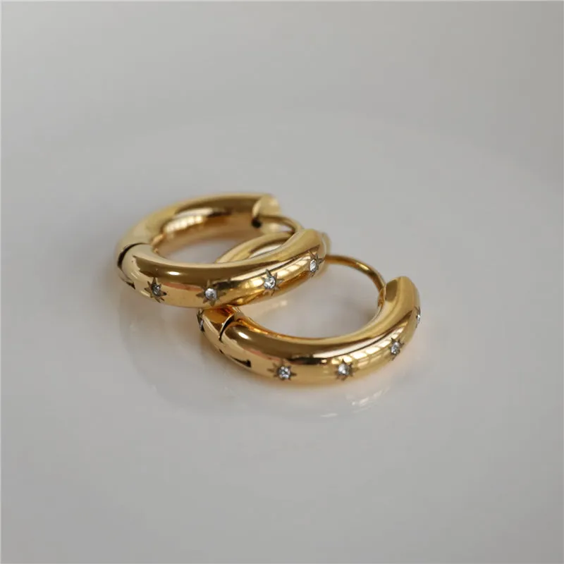 18K Gold-Filled Star Hoop Earrings