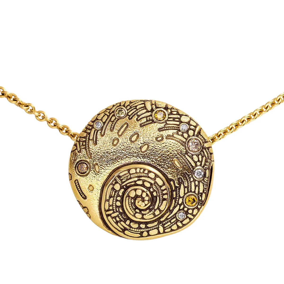 18K Whirlpool Silver & Diamond Pendant - M-28DC