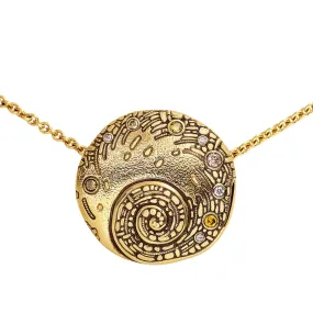 18K Whirlpool Silver & Diamond Pendant - M-28DC
