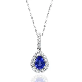 18K White Gold Sapphire and Diamond Necklace