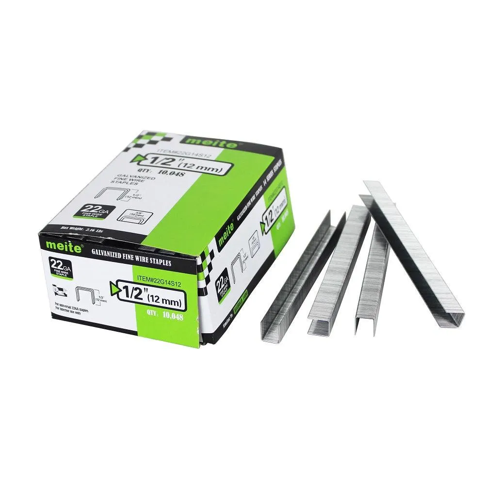 22 Gauge 14 Series 13/32" Crown 1/4" to 5/8" Length Fine Wire Staples