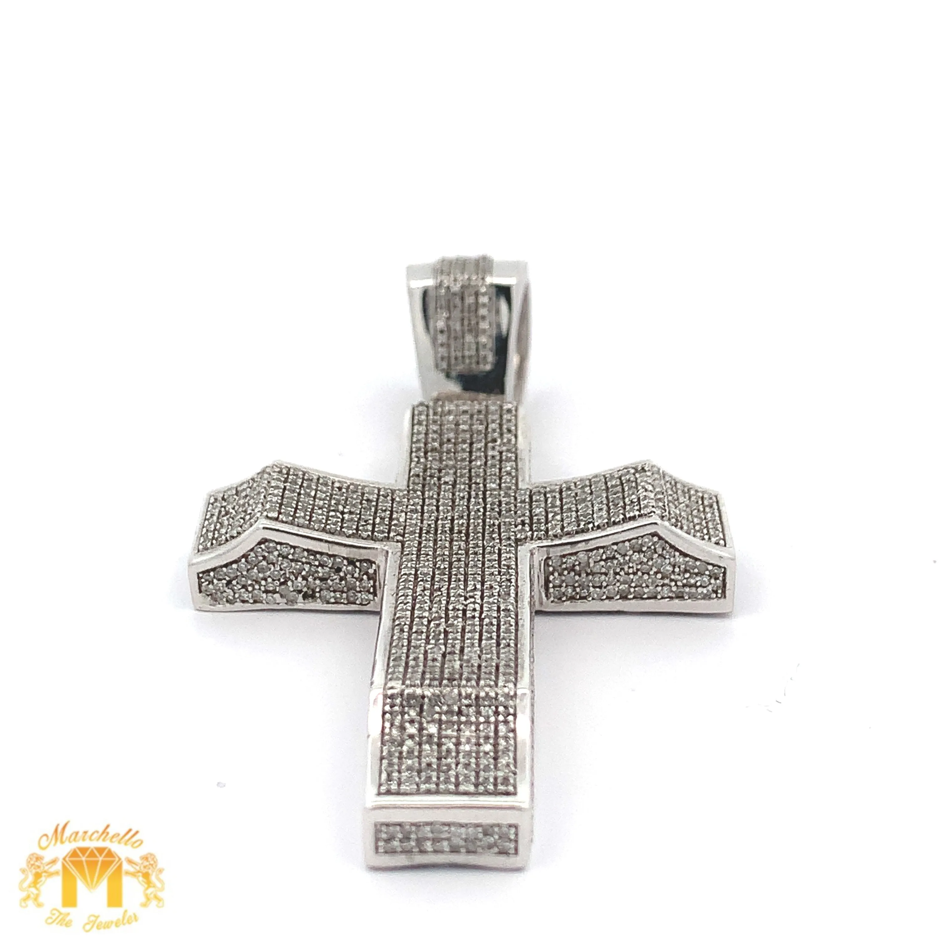 4ct Diamonds and White Gold Cross Pendant with Round Diamonds