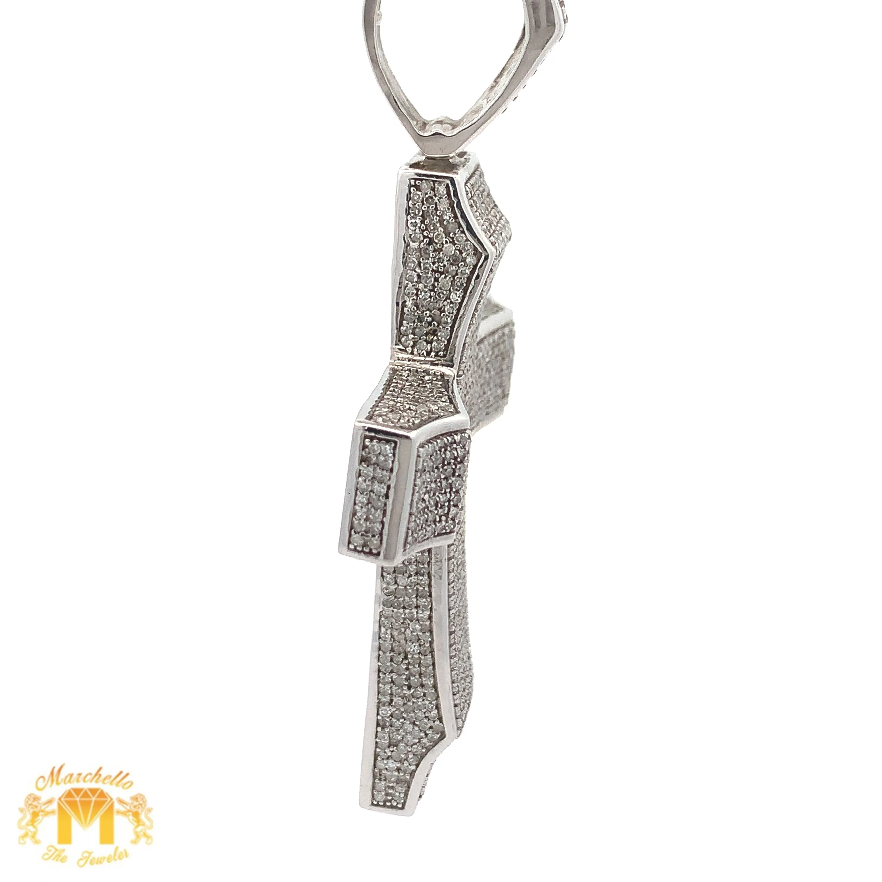 4ct Diamonds and White Gold Cross Pendant with Round Diamonds