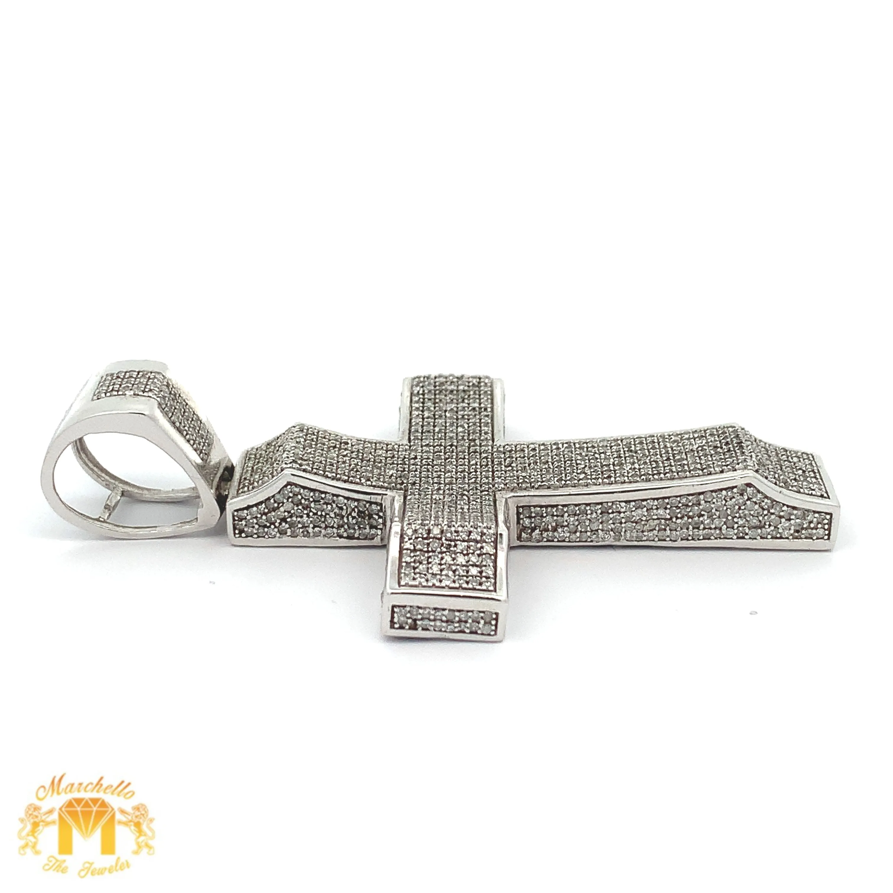 4ct Diamonds and White Gold Cross Pendant with Round Diamonds