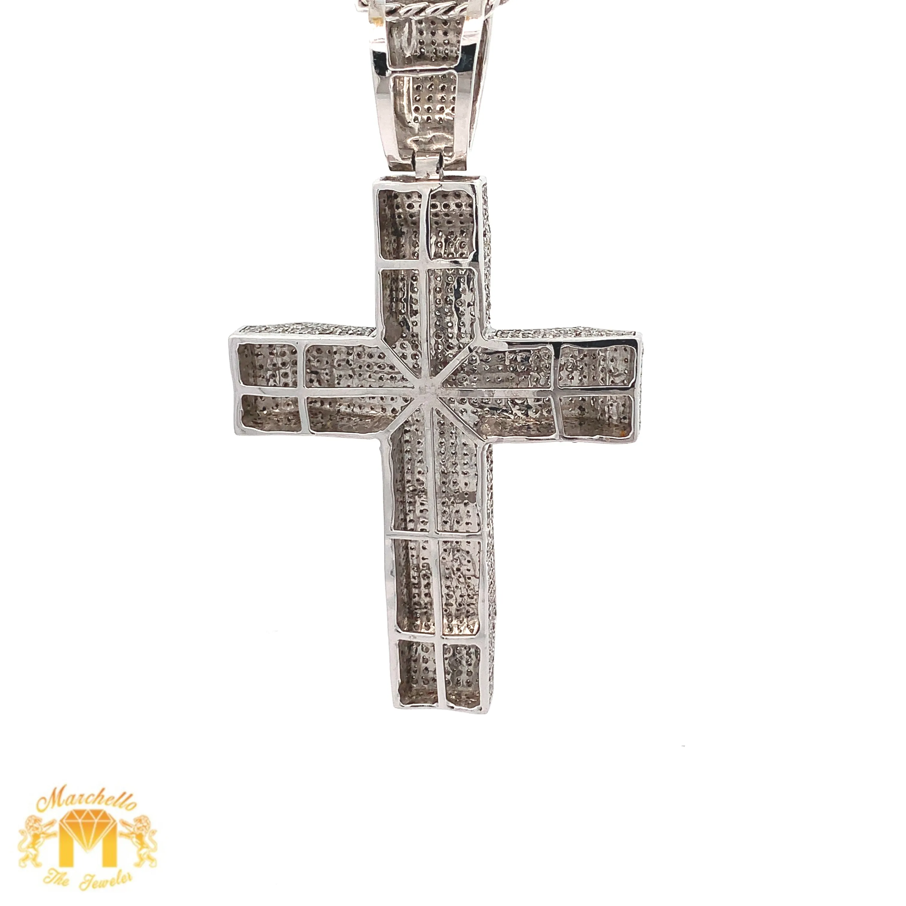 4ct Diamonds and White Gold Cross Pendant with Round Diamonds