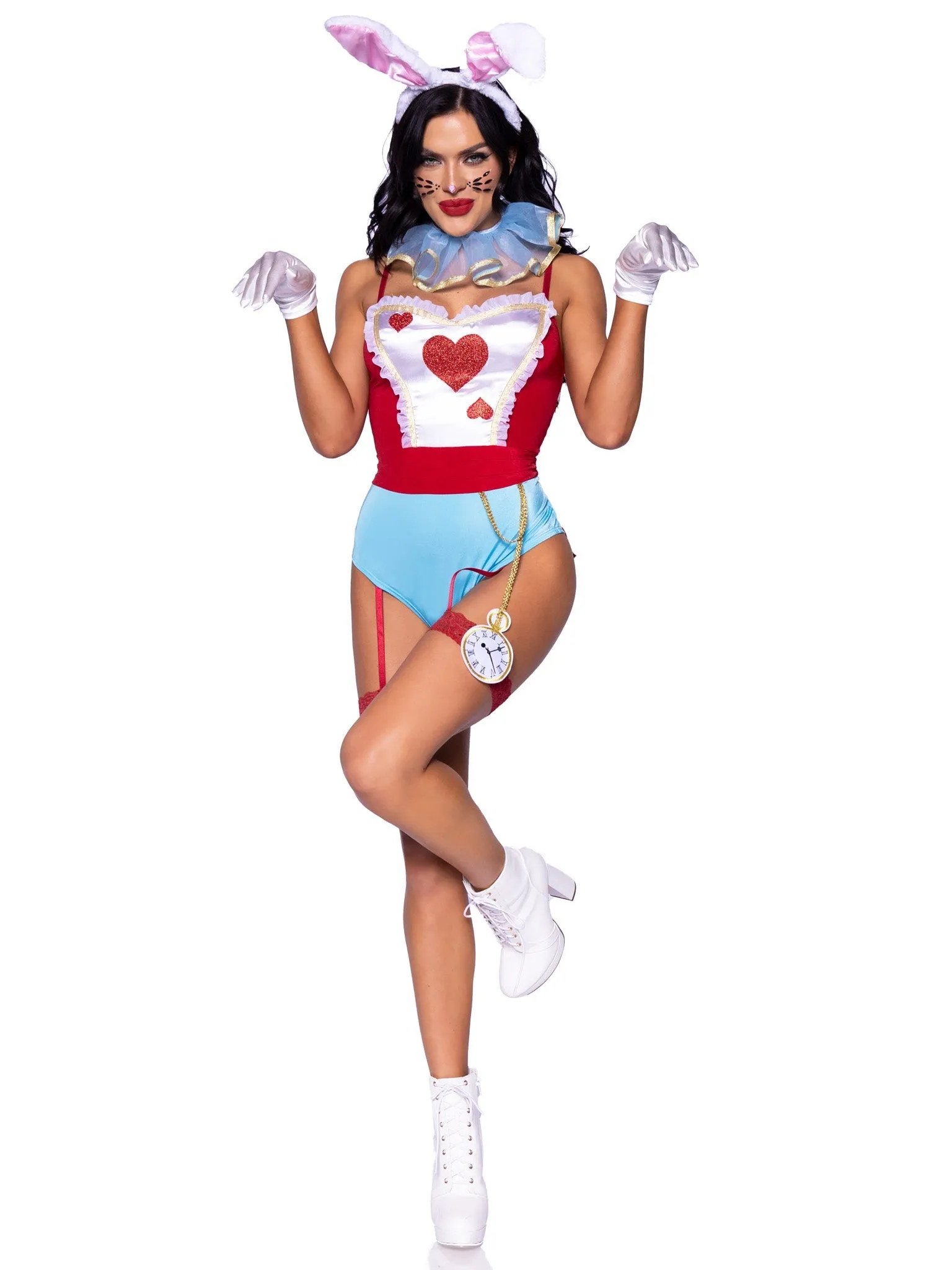 4PC Wonderland White Rabbit Costume
