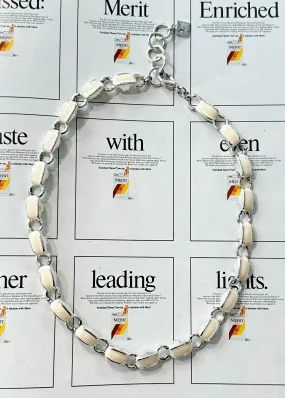 90's Cream & Silver Link Choker