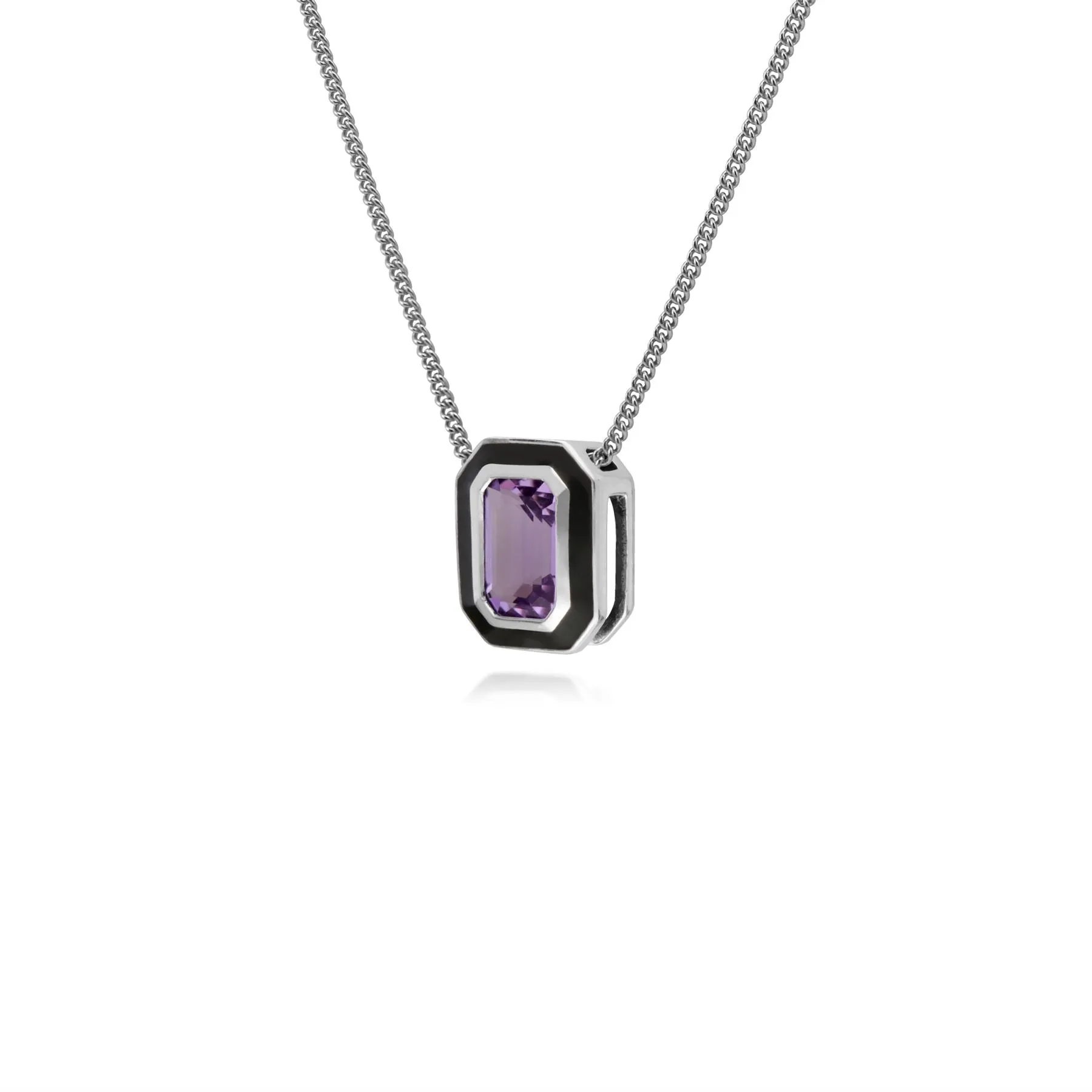 925er Sterlingsilber Amethyst 18zoll Halskette