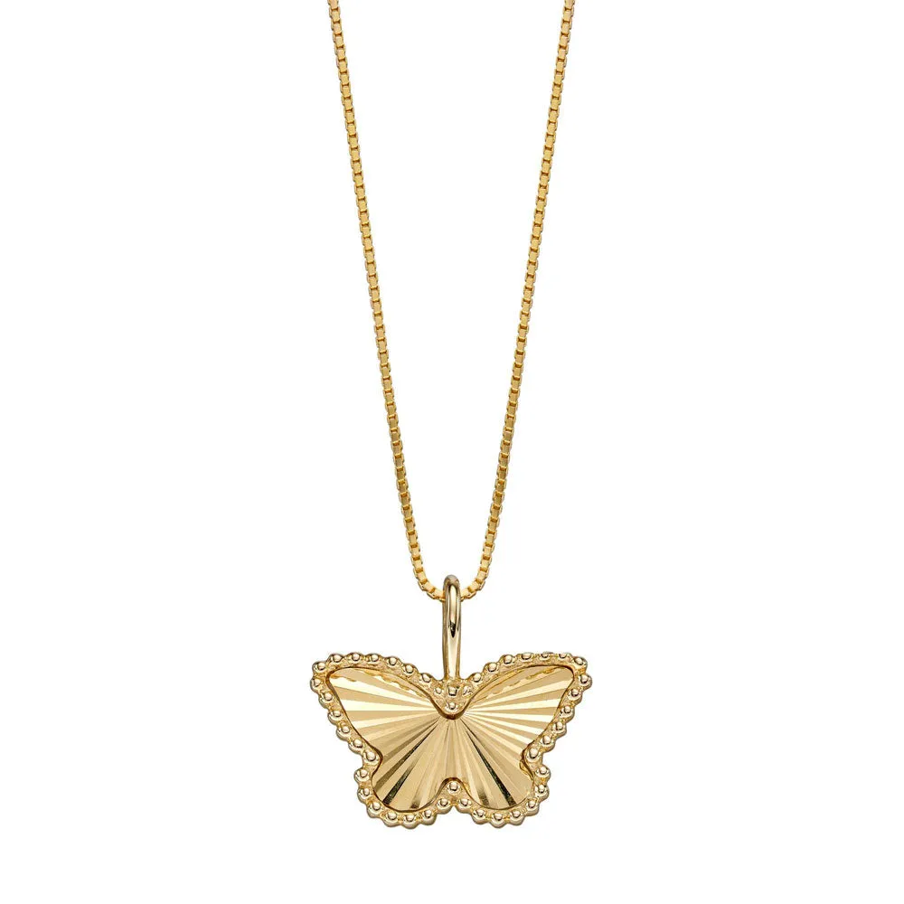 9ct Yellow Gold Butterfly Pendant Only GP2248