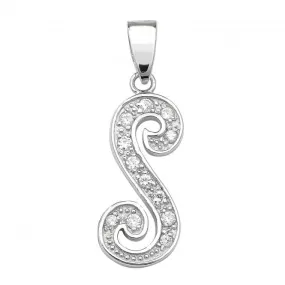 Acotis Silver Pendant Zirconia Initial G6128/S
