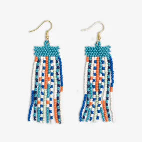 Adaline Mixed Patterns Beaded Fringe Earrings Coastal