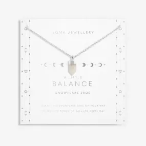 Affirmation Crystal Balance Snowflake Jade Silver 46cm   5cm Necklace 6147