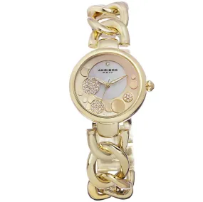 Akribos Xxiv Gold Dial Gold-tone Ladies Watch AK678YG