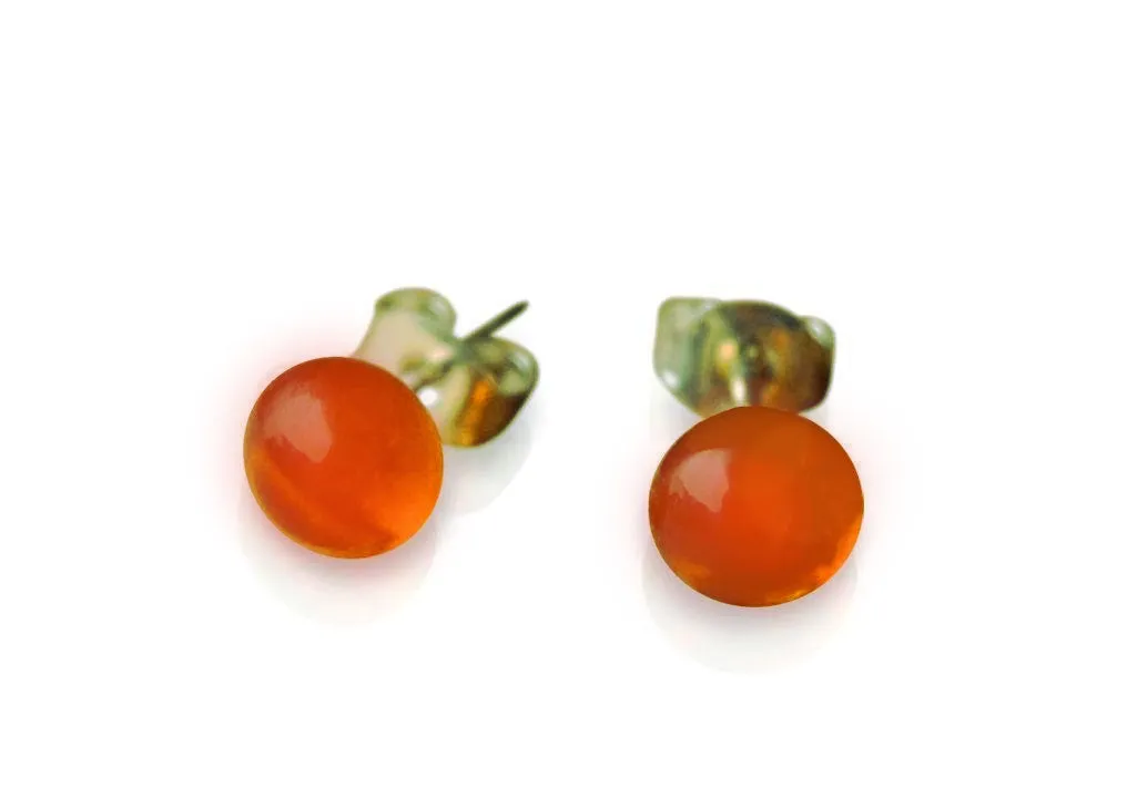 Amber Glass Stud Earrings