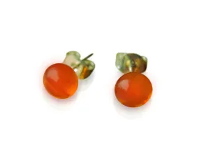 Amber Glass Stud Earrings